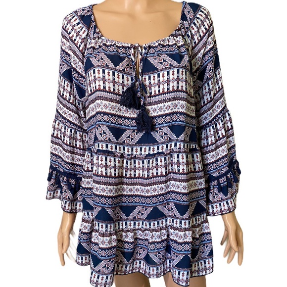 VALERIE STEVENS  boho tassle blouse new - Picture 5 of 7